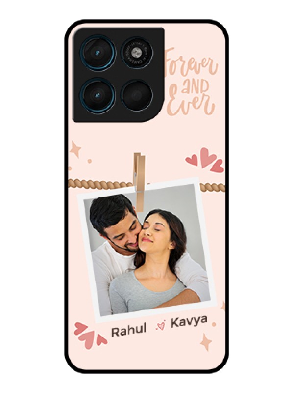 Custom Motorola Moto G57 Power Custom Glass Phone Case - Forever And Ever Love Design