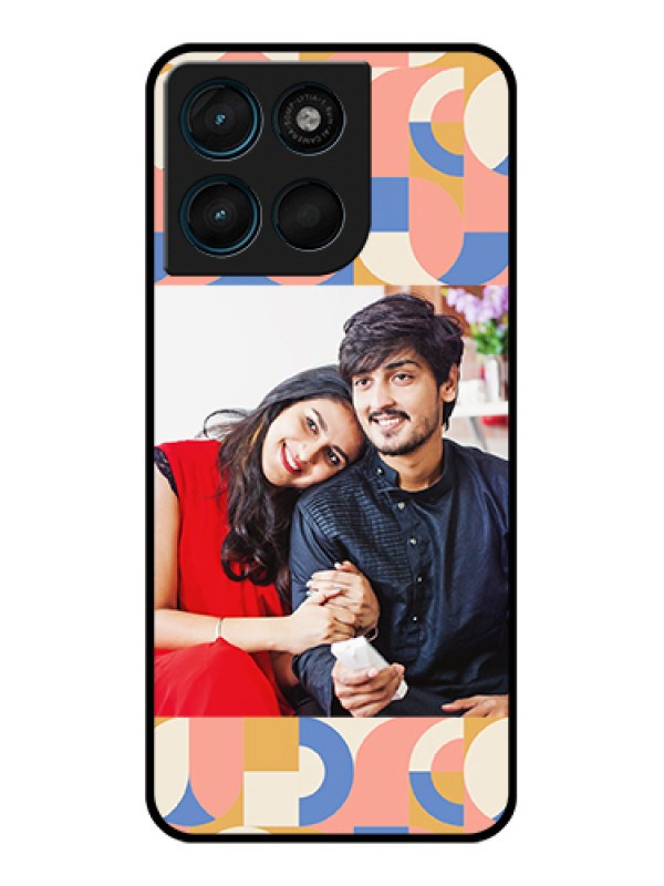 Custom Motorola Moto G57 Power Custom Glass Phone Case - Semi - Circle Maze Pattern Design