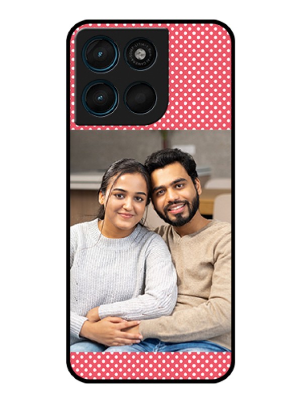 Custom Motorola Moto G67 Power Custom Glass Phone Case - White Dotted Design