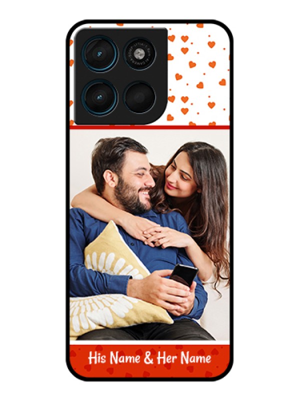 Custom Motorola Moto G67 Power Custom Glass Phone Case - Orange Love Symbol Design