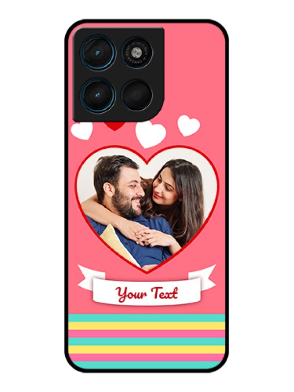 Custom Motorola Moto G67 Power Custom Glass Phone Case - Love Shapes Doodle Design
