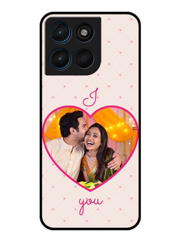 Custom Motorola Moto G67 Power Custom Glass Phone Case - Heart Shape Design