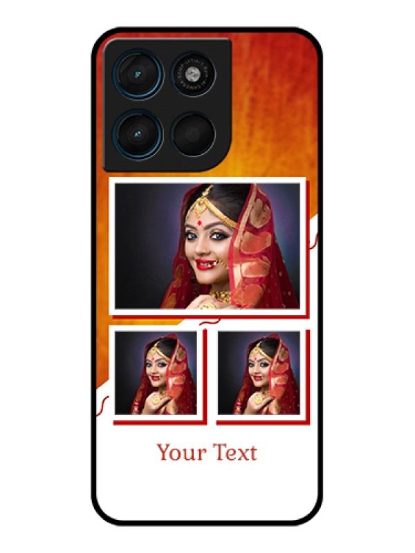 Custom Motorola Moto G67 Power Custom Glass Phone Case - Wedding Memories Design