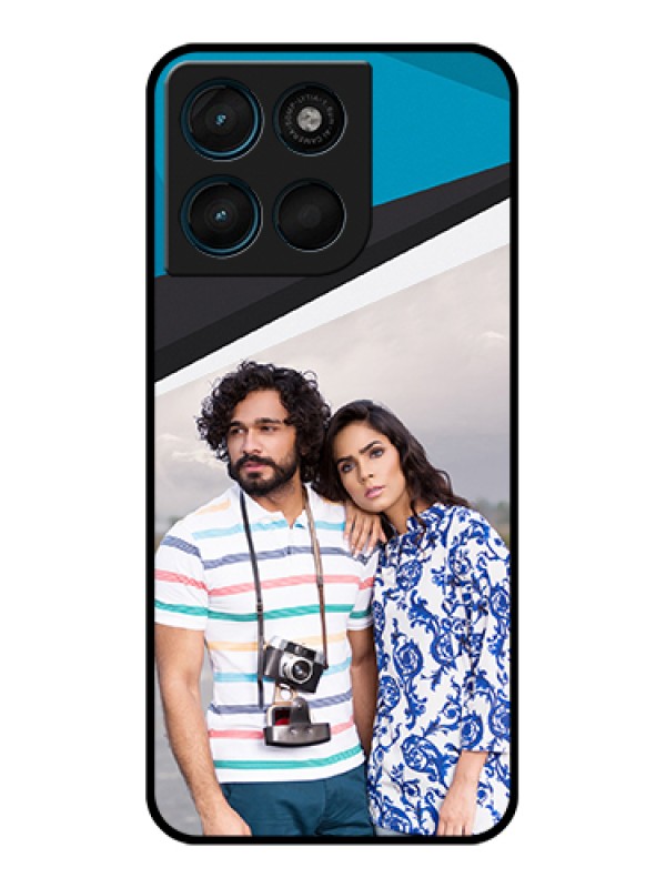 Custom Motorola Moto G67 Power Custom Glass Phone Case - Simple Pattern Photo Upload Design