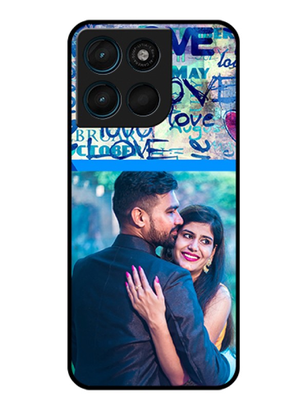 Custom Motorola Moto G67 Power Custom Glass Phone Case - Colorful Love Design