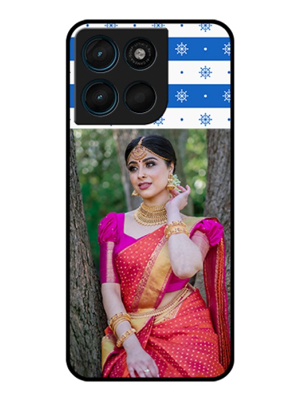 Custom Motorola Moto G67 Power Custom Glass Phone Case - Snow Pattern Design