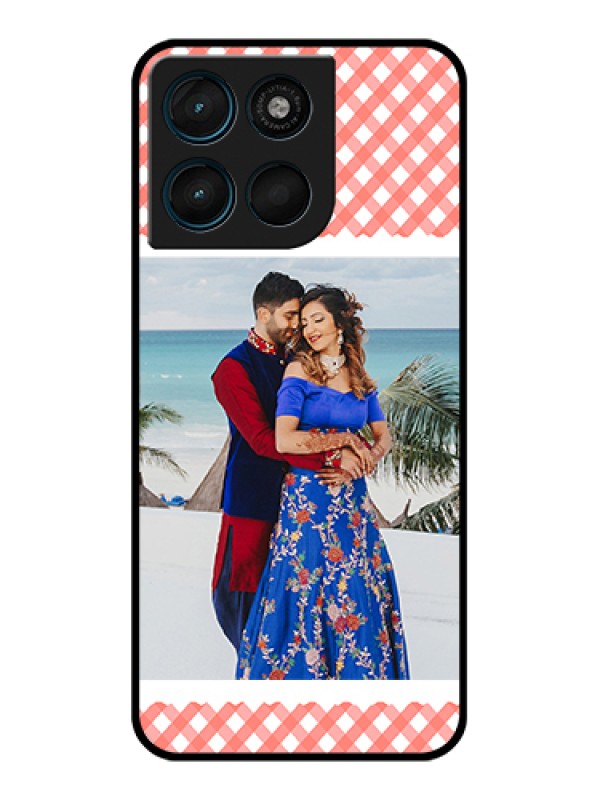 Custom Motorola Moto G67 Power Custom Glass Phone Case - Pink Pattern Design