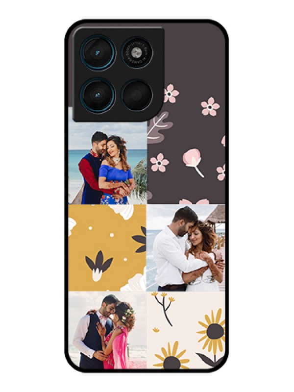 Custom Motorola Moto G67 Power Custom Glass Phone Case - 3 Images With Floral Design