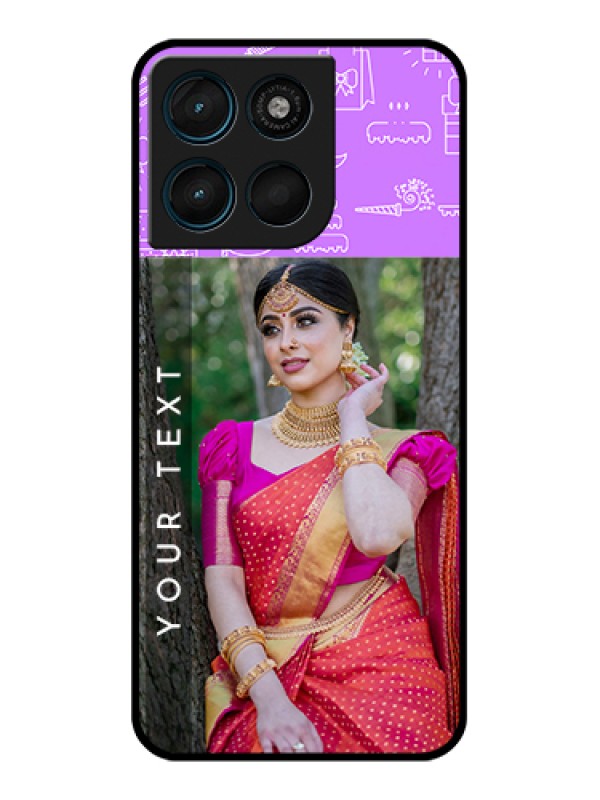 Custom Motorola Moto G67 Power Custom Glass Phone Case - Birthday Icons Design