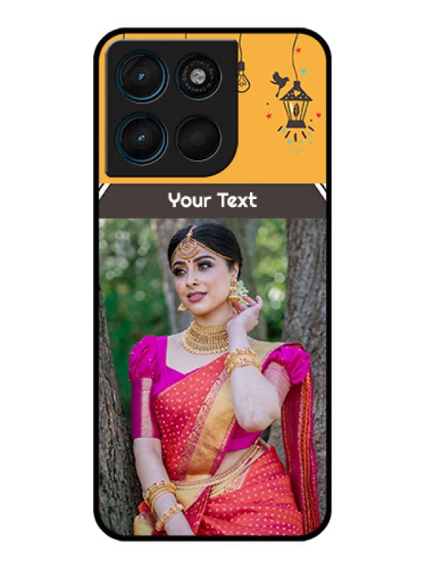 Custom Motorola Moto G67 Power Custom Glass Phone Case - With Family Picture And Icons
