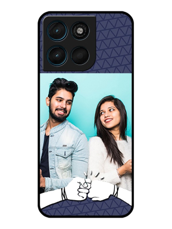 Custom Motorola Moto G67 Power Custom Glass Phone Case - With Best Friends Design