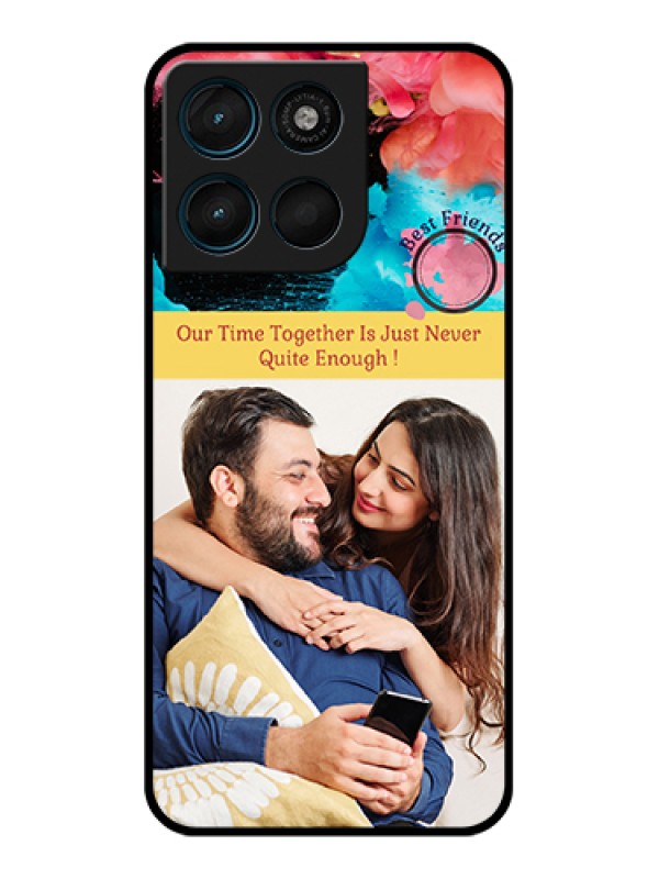 Custom Motorola Moto G67 Power Custom Glass Phone Case - Quote With Acrylic Painting Design