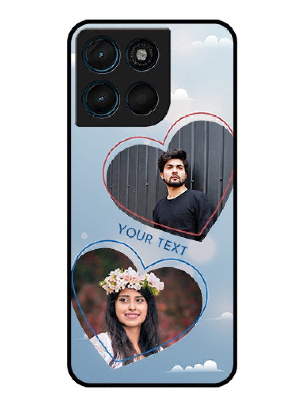 Custom Motorola Moto G67 Power Custom Glass Phone Case - Blue Color Couple Design