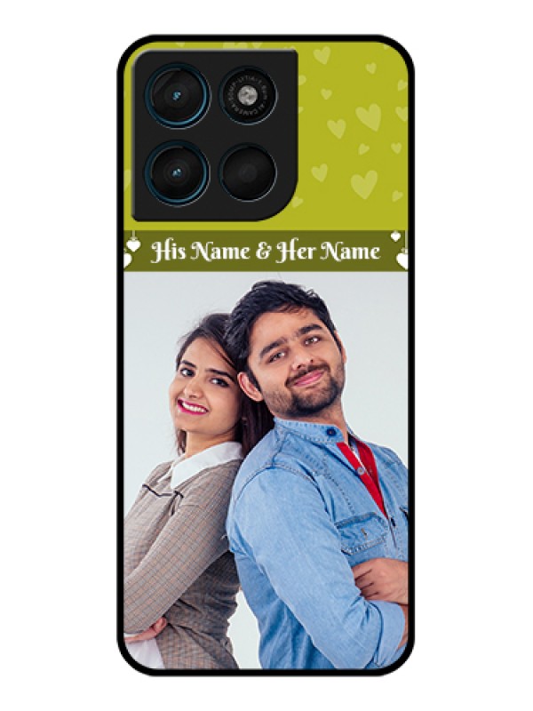 Custom Motorola Moto G67 Power Custom Glass Phone Case - You & Me Heart Design