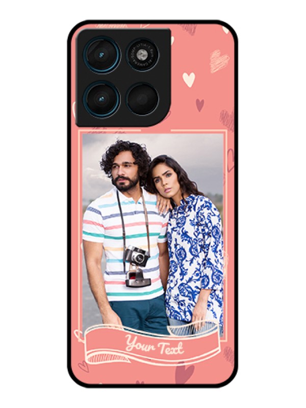 Custom Motorola Moto G67 Power Custom Glass Phone Case - Love Doodle Art Design