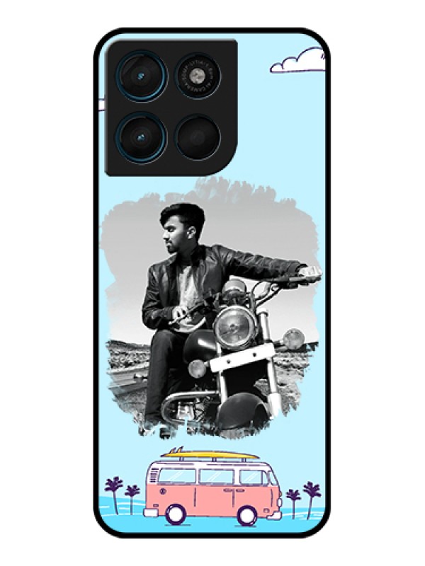 Custom Motorola Moto G67 Power Custom Glass Phone Case - Travel & Adventure Design