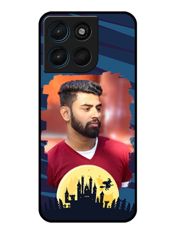 Custom Motorola Moto G67 Power Custom Glass Phone Case - Halloween Witch Design