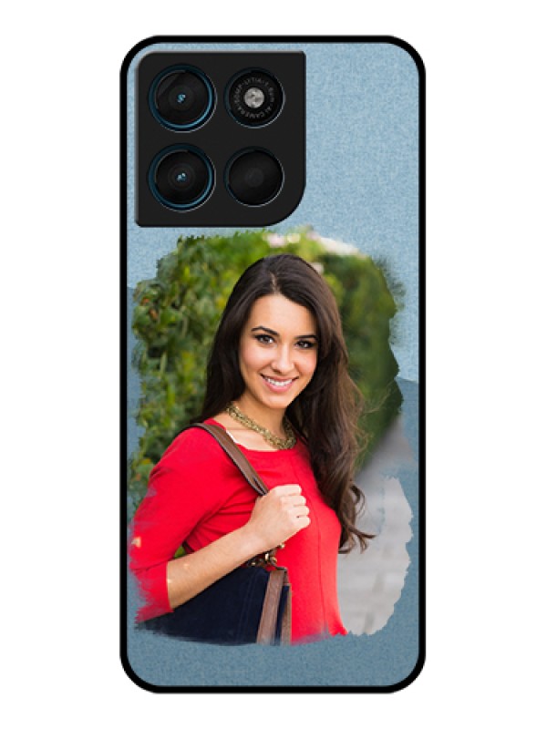 Custom Motorola Moto G67 Power Custom Glass Phone Case - Grunge Line Art Design