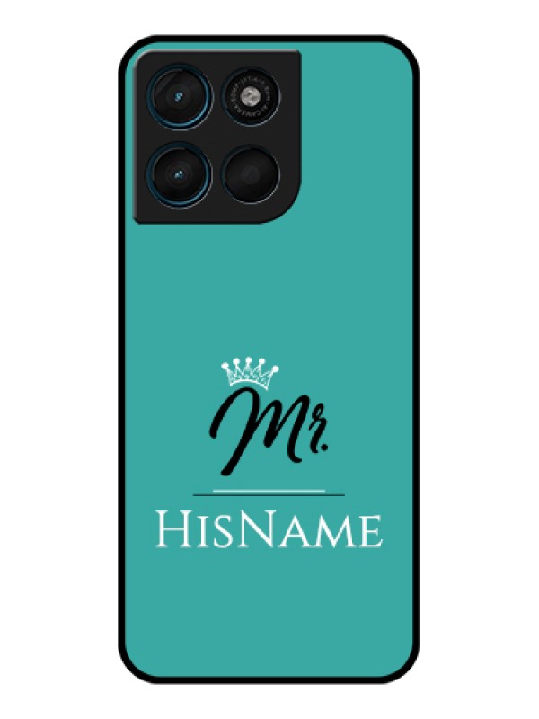 Custom Motorola Moto G67 Power Custom Glass Phone Case - Mr With Name Design