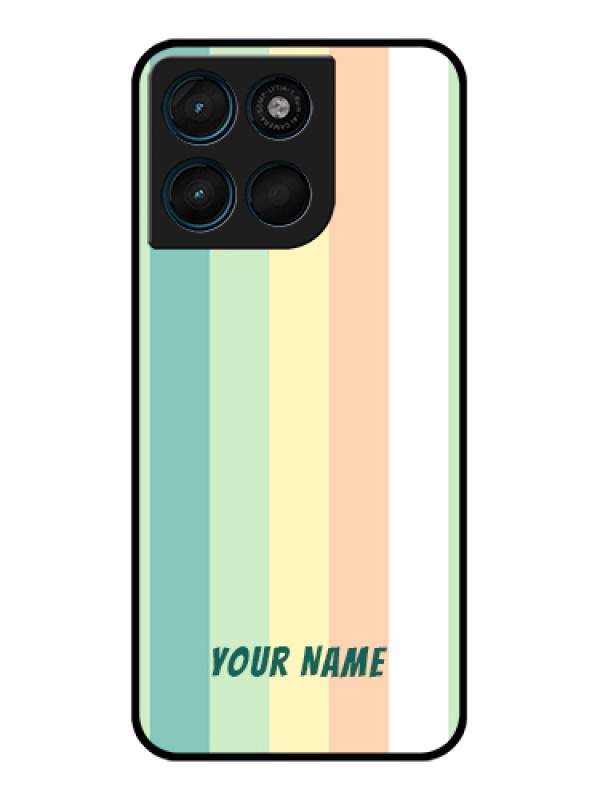 Custom Motorola Moto G67 Power Custom Glass Phone Case - Multi - Colour Stripes Design