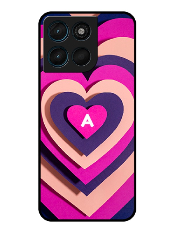 Custom Motorola Moto G67 Power Custom Glass Phone Case - Cute Heart Pattern Design