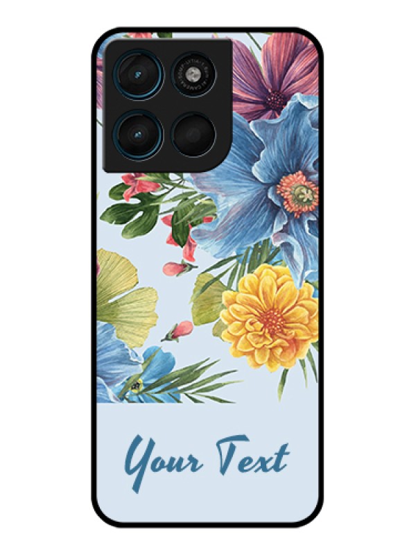 Custom Motorola Moto G67 Power Custom Glass Phone Case - Stunning Watercolored Flowers Painting Design