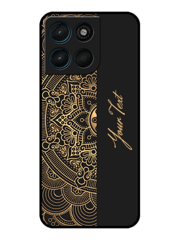 Custom Motorola Moto G67 Power Custom Glass Phone Case - Mandala Art With Custom Text Design