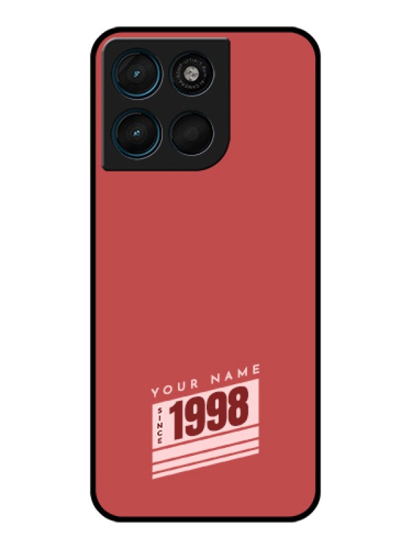 Custom Motorola Moto G67 Power Custom Glass Phone Case - Red Custom Year Of Birth Design