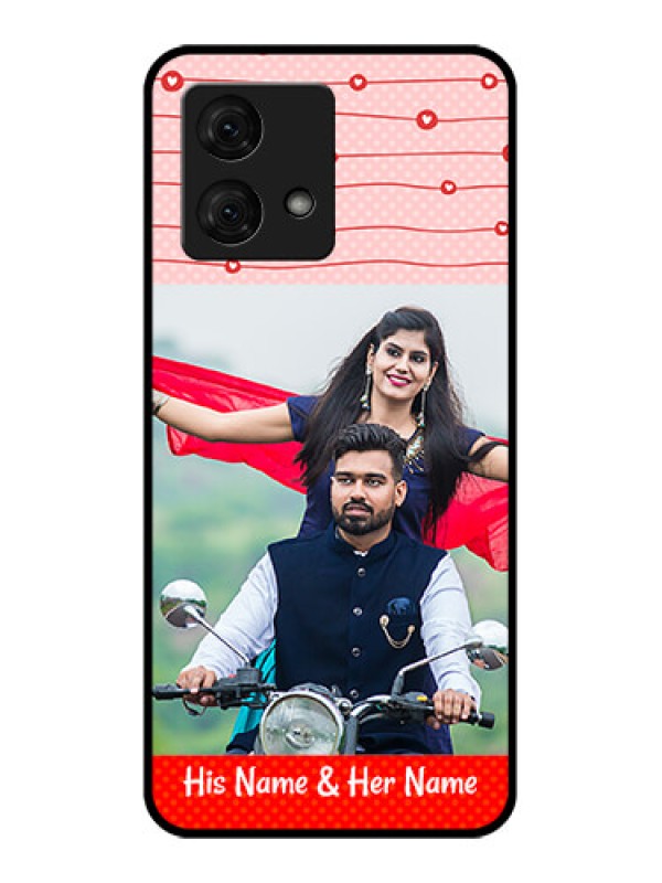 Custom Motorola Moto G84 5G Custom Glass Phone Case - Red Pattern Case Design