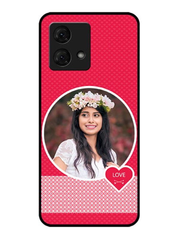 Custom Motorola Moto G84 5G Custom Glass Phone Case - Pink Color Pattern Design
