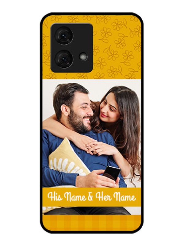 Custom Motorola Moto G84 5G Custom Glass Phone Case - Yellow Floral Design