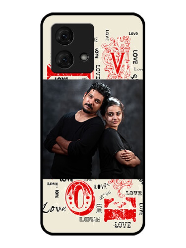Custom Motorola Moto G84 5G Custom Glass Phone Case - Trendy Love Design Case