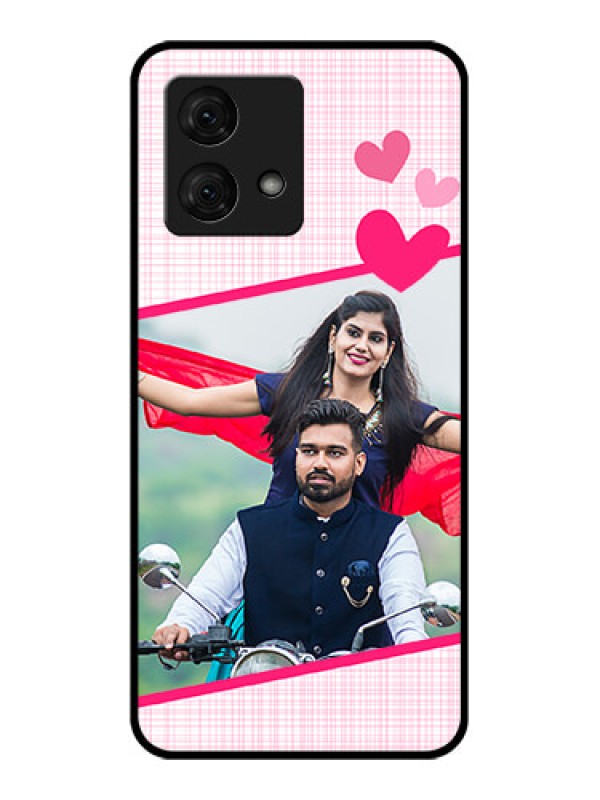 Custom Motorola Moto G84 5G Custom Glass Phone Case - Love Shape Heart Design