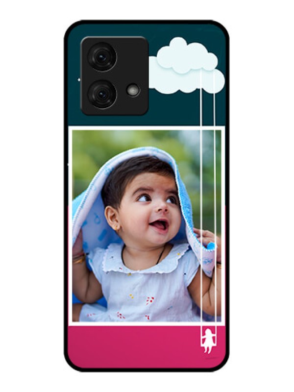 Custom Motorola Moto G84 5G Custom Glass Phone Case - Cute Girl With Cloud Design