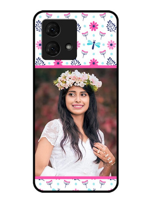 Custom Motorola Moto G84 5G Custom Glass Phone Case - Colorful Flower Design