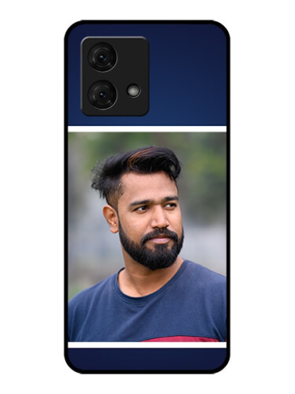 Custom Motorola Moto G84 5G Custom Glass Phone Case - Simple Royal Blue Design
