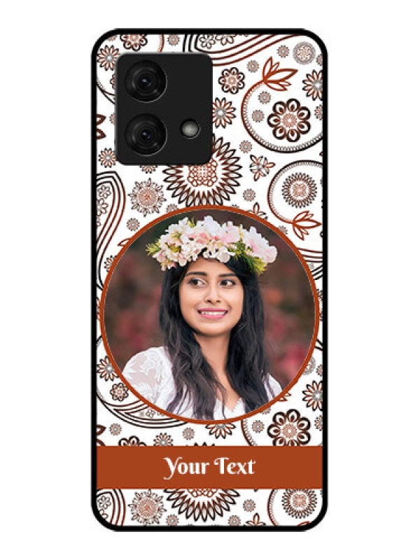 Custom Motorola Moto G84 5G Custom Glass Phone Case - Abstract Flower Design