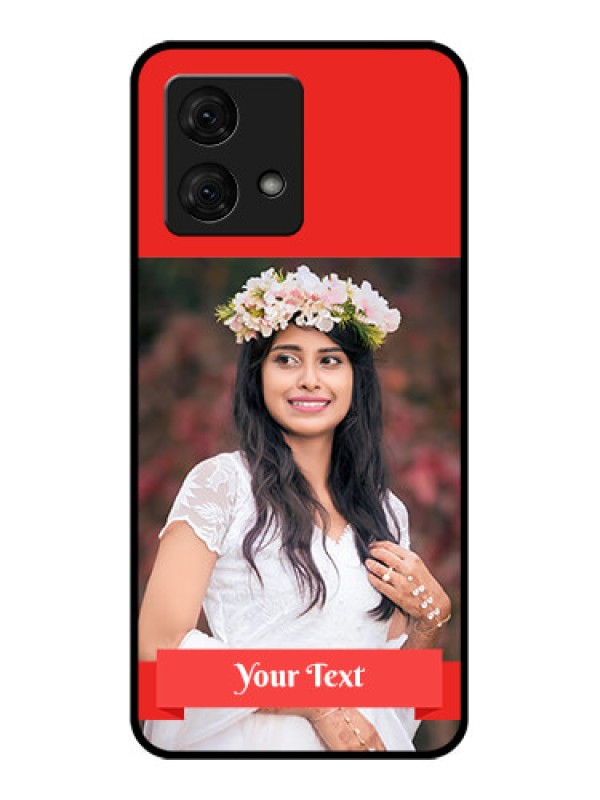 Custom Motorola Moto G84 5G Custom Glass Phone Case - Simple Red Color Design
