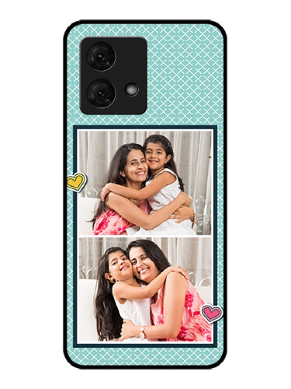 Custom Motorola Moto G84 5G Custom Glass Phone Case - 2 Image Holder With Pattern Design