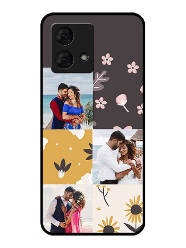 Custom Motorola Moto G84 5G Custom Glass Phone Case - 3 Images With Floral Design