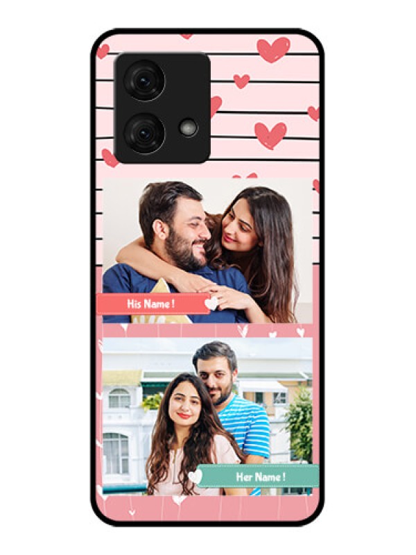 Custom Motorola Moto G84 5G Custom Glass Phone Case - Photo With Heart Design