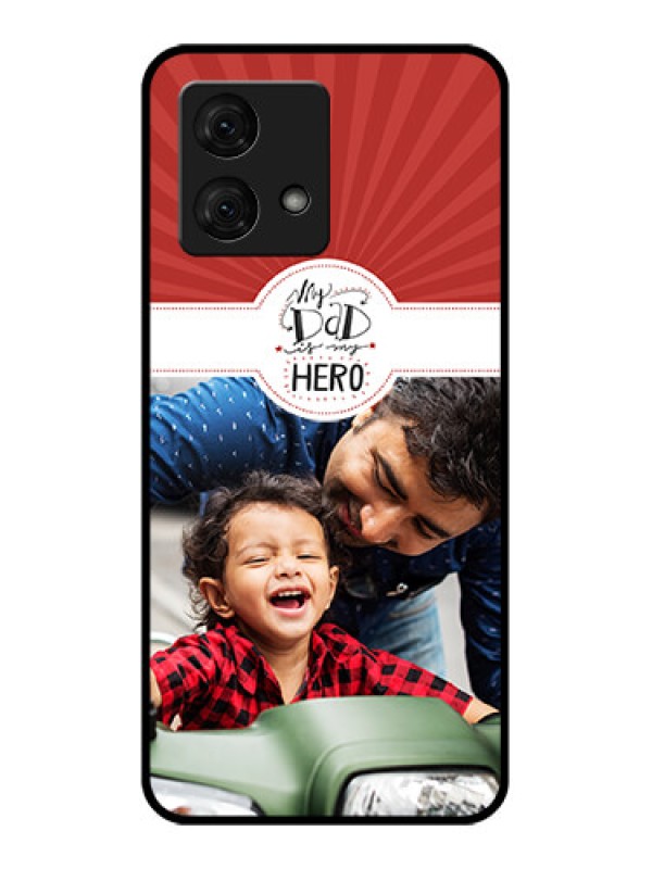 Custom Motorola Moto G84 5G Custom Glass Phone Case - My Dad Hero Design