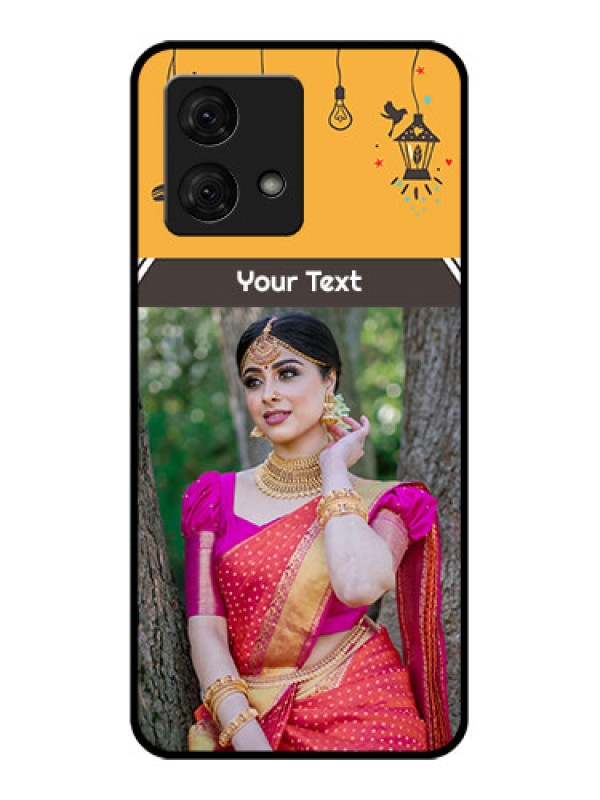 Custom Motorola Moto G84 5G Custom Glass Phone Case - With Family Picture And Icons