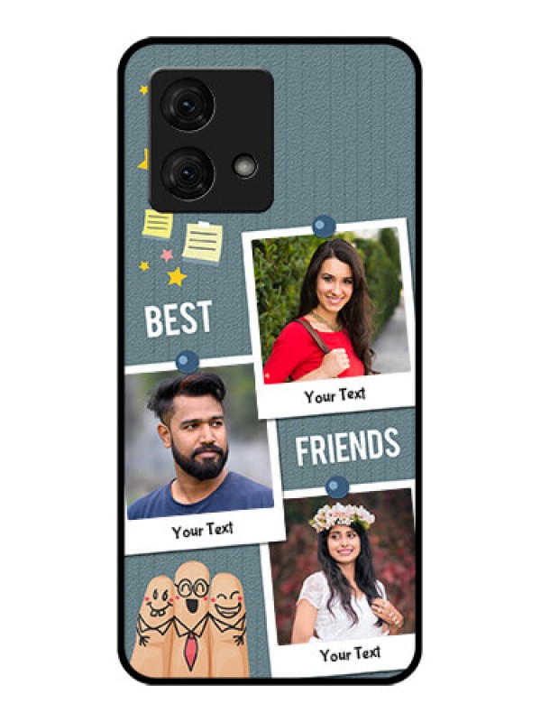 Custom Motorola Moto G84 5G Custom Glass Phone Case - Sticky Frames And Friendship Design