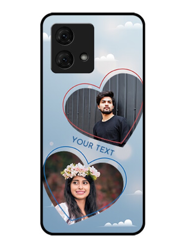 Custom Motorola Moto G84 5G Custom Glass Phone Case - Blue Color Couple Design