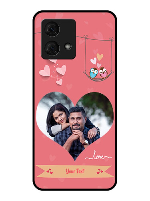 Custom Motorola Moto G84 5G Custom Glass Phone Case - Peach Color Love Design