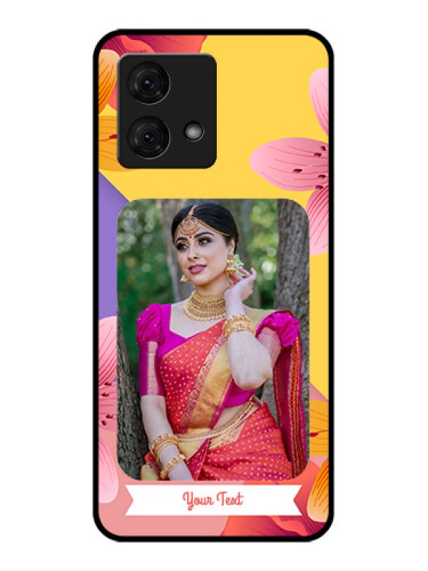 Custom Motorola Moto G84 5G Custom Glass Phone Case - 3 Image With Vintage Floral Design