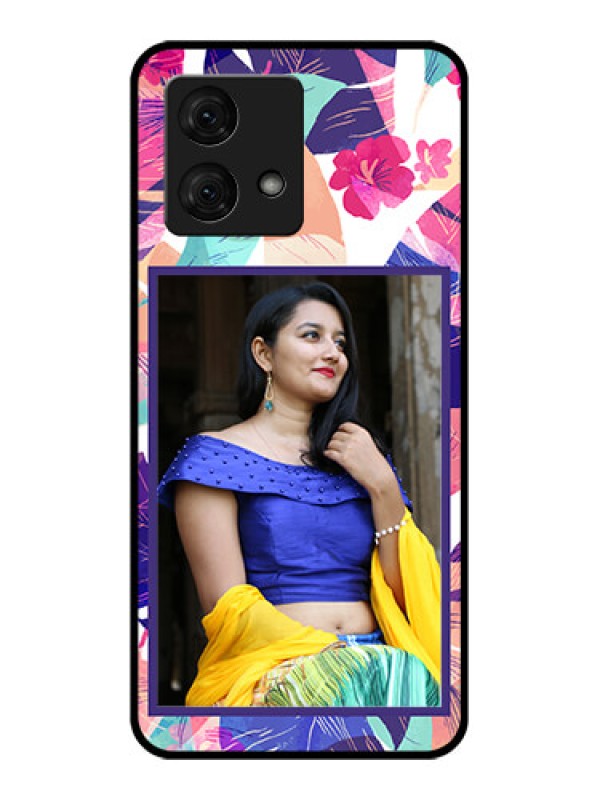 Custom Motorola Moto G84 5G Custom Glass Phone Case - Abstract Floral Design