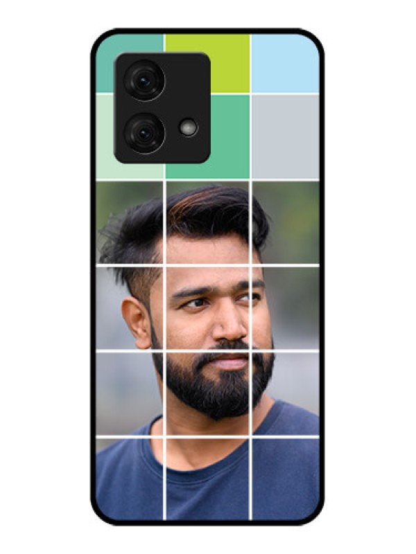 Custom Motorola Moto G84 5G Custom Glass Phone Case - With White Box Pattern
