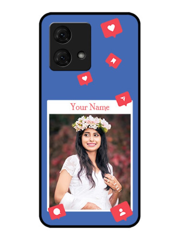 Custom Motorola Moto G84 5G Custom Glass Phone Case - Like Share And Comment Design